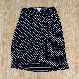 Black and White Striped Women's Skirt